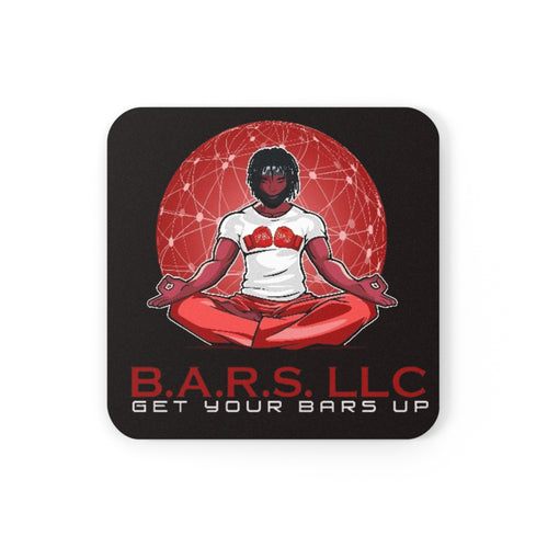 B.A.R.S. LLC Cork Back Coaster — Get Your Bars Up Meditation Drink Coaster
