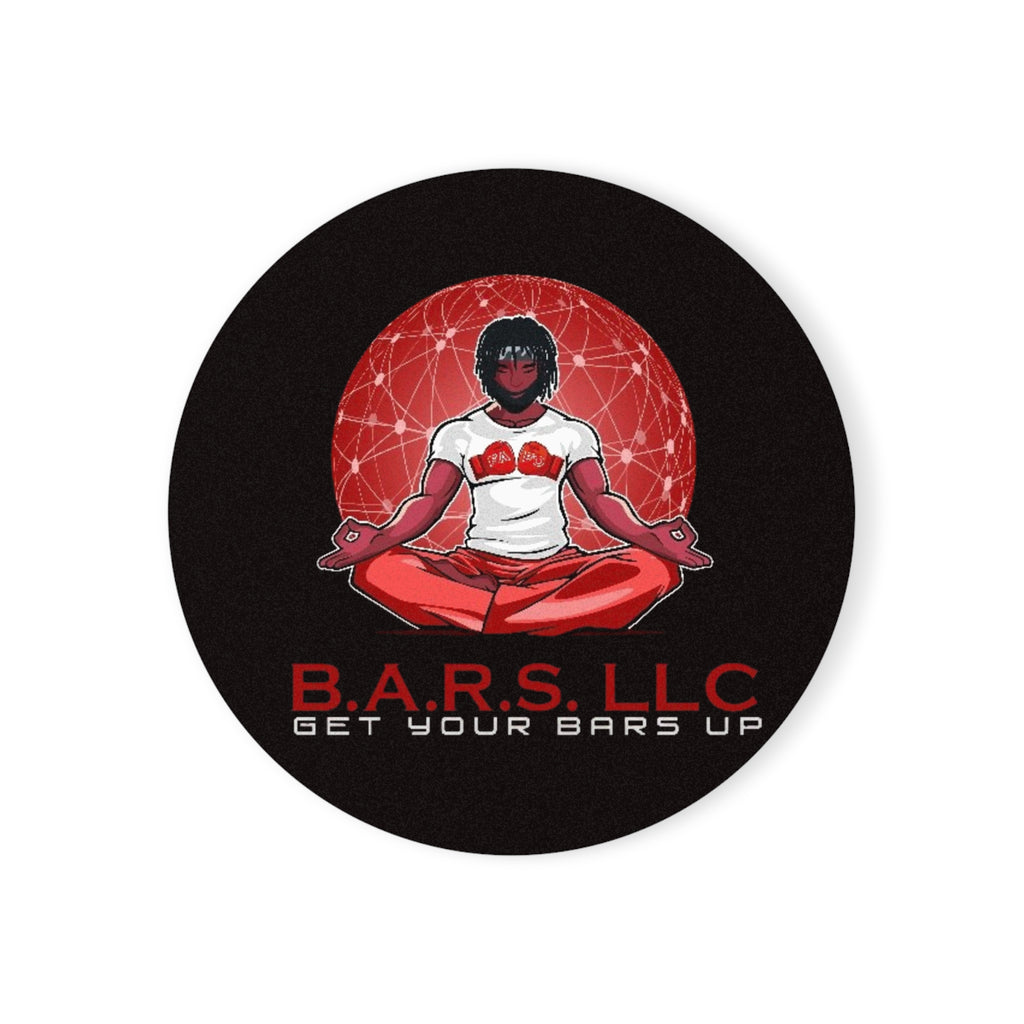 B.A.R.S. LLC Cork Back Coaster — Get Your Bars Up Meditation Drink Coaster