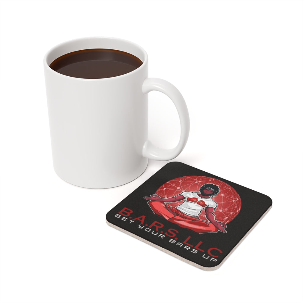 B.A.R.S. LLC Cork Back Coaster — Get Your Bars Up Meditation Drink Coaster
