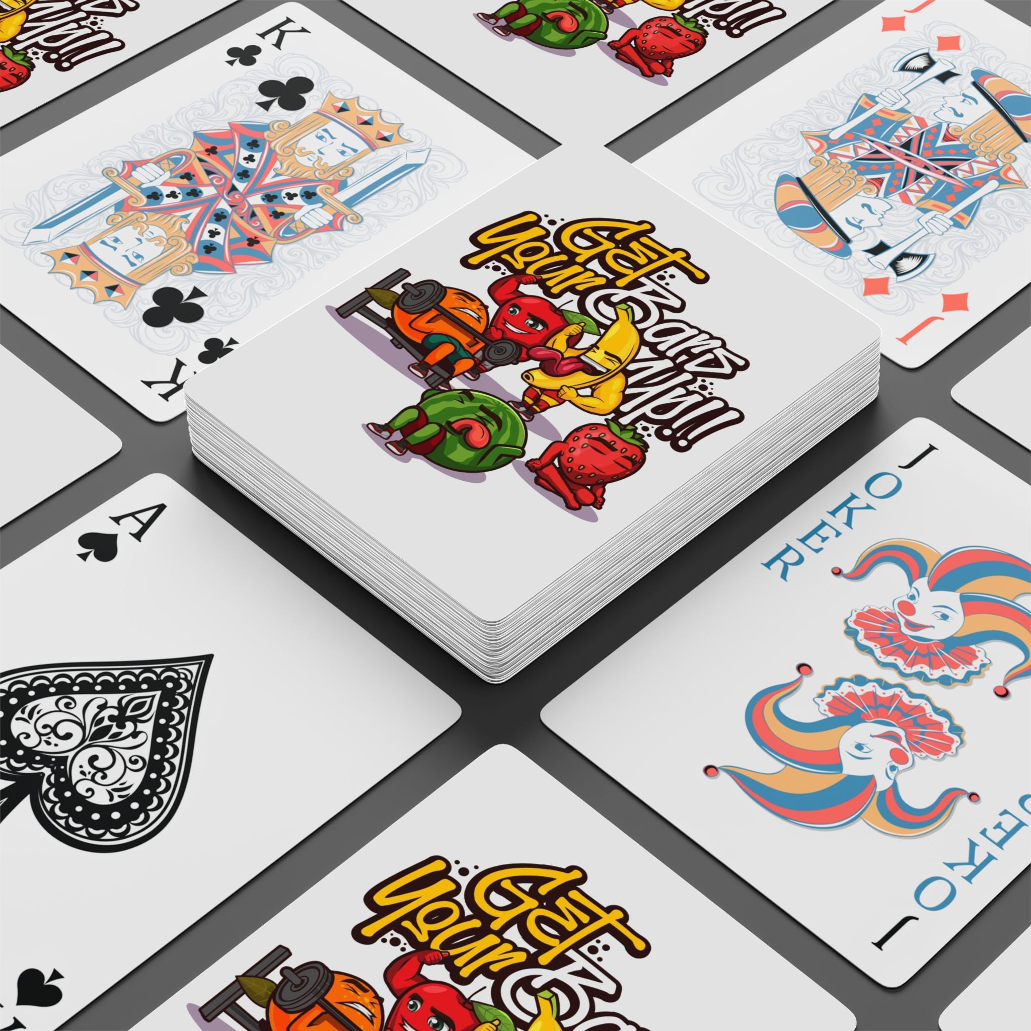 Poker Playing Cards — 'Get Your Gains Up' Fitness Pepper Design Playing Card Deck