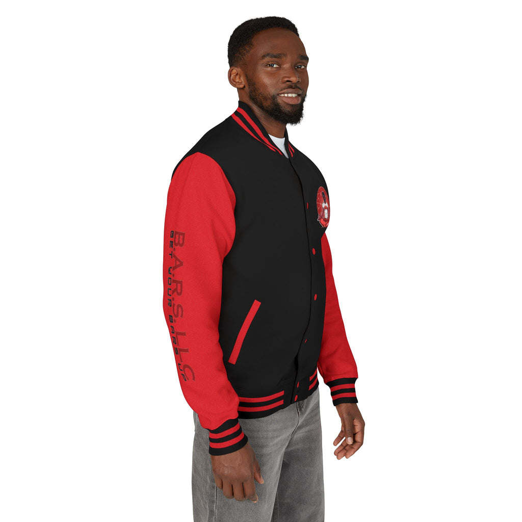 Letterman Jacket — 'Get Your Bars Up' Retro Boxing Varsity Jacket