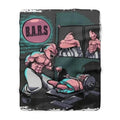 Sherpa Fleece Blanket — 'B.A.R.S.' Gym Cartoon Muscle Funny Workout Throw