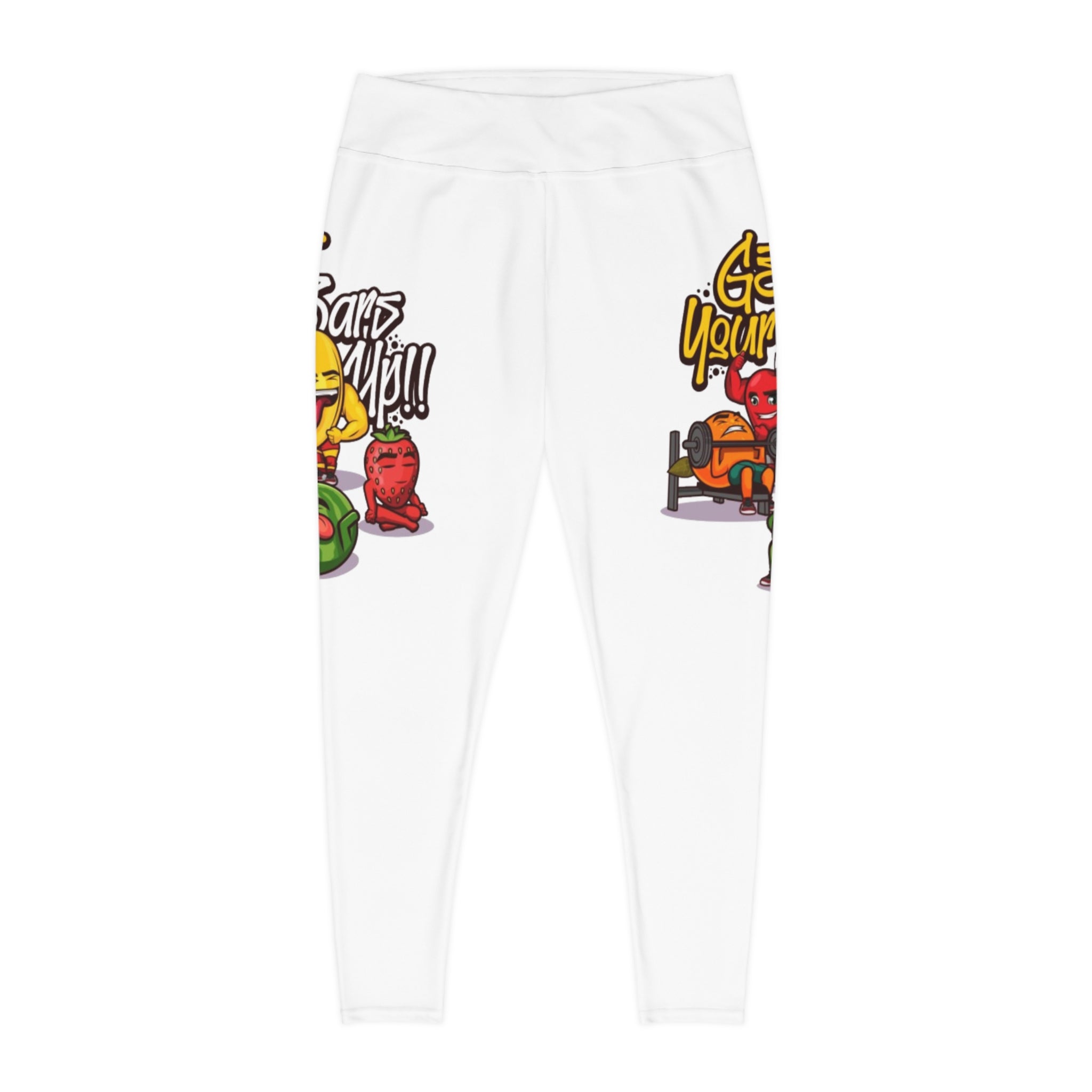 Plus Size Leggings — Urban Cartoon 'Get Your Bars Up' All-Over Print